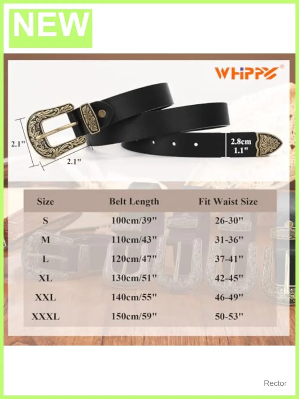 Vintage Western Belt for Women PU Leather Floral Carved Buckle Waist Belt for